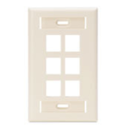 LEVITON WALLPLATES WP 6PORT SG ID LA 42080-6TS